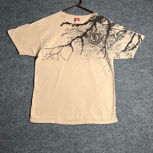Vintage Y2K Element Skateboards Tree Branch Graphic T-Shirt Large Beige Cotton